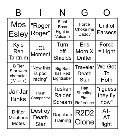 Destiny 2 Renegades Bingo Card Bingo Card
