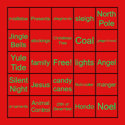 Christmas Bingo Card