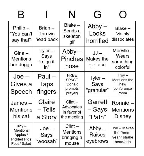 Josh's Card Bingo Card