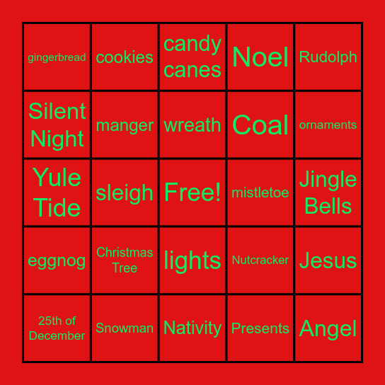 Christmas Bingo Card