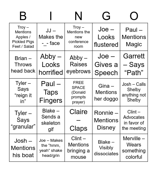 James' Card Bingo Card
