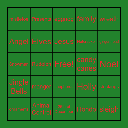Christmas Bingo Card