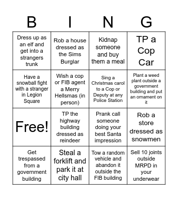 HELLSMAS 2025 Bingo Card
