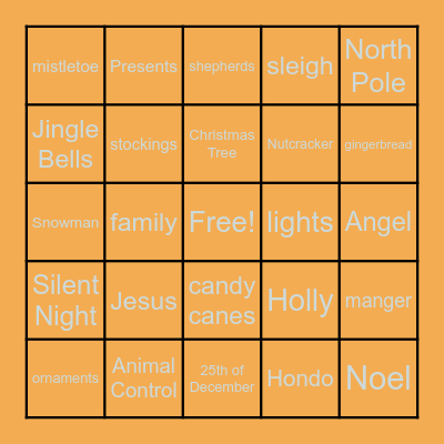 Feliz Navidad Bingo Card