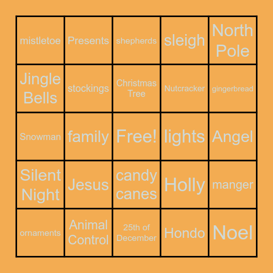 Feliz Navidad Bingo Card
