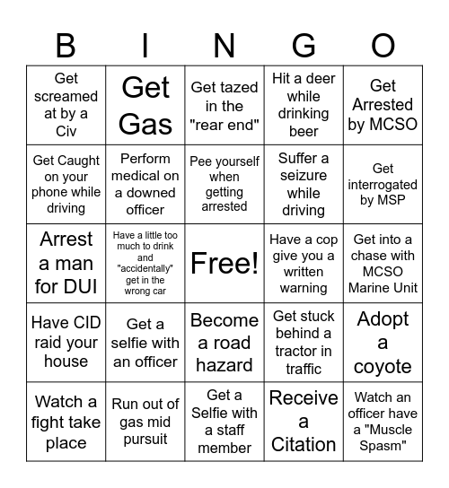 DMRP Bingo! Bingo Card