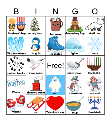 PVL Winter Bingo Card