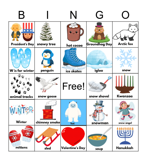 PVL Winter Bingo Card