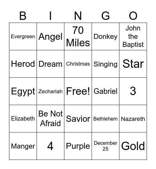 Christmas Bingo Card