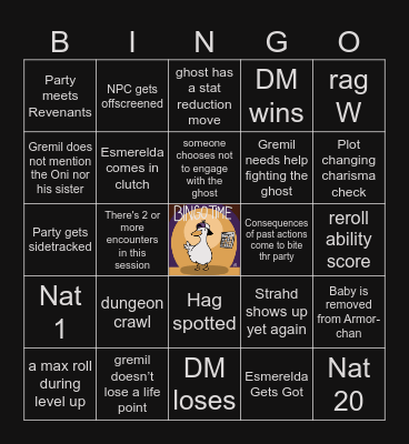 CoS S2 E6 | Ruins of Berez Bingo Card
