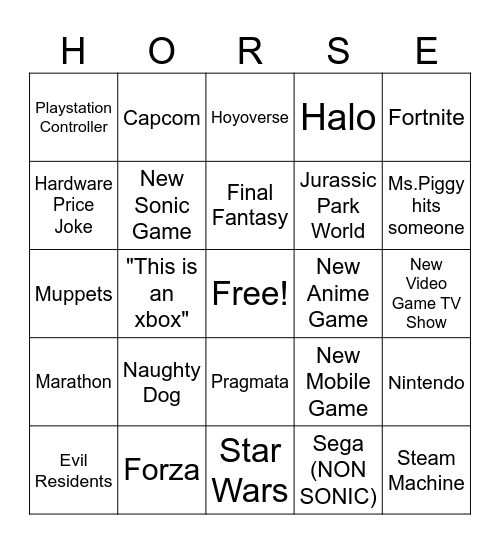 geoff keighley's love letter to kojima DEC2025 Bingo Card