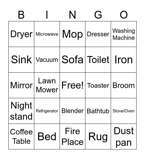 Unit 9 Vocabulary Bingo Card