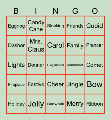 Team Holiday Bingo Card