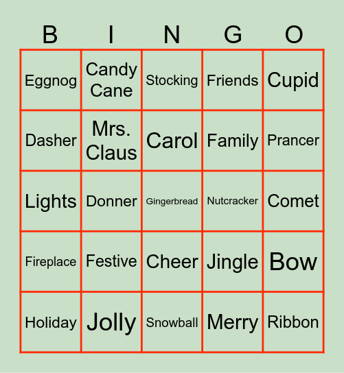 Team Holiday Bingo Card