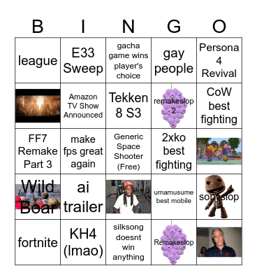 game award 25 Bingo Card