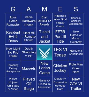 TGA 2025 Bingo Card Bingo Card