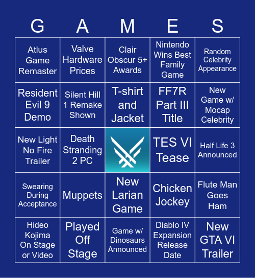 TGA 2025 Bingo Card Bingo Card