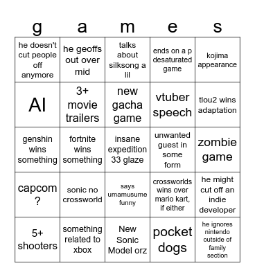 (o-o)/ Bingo Card