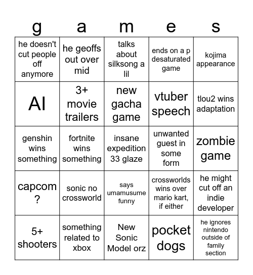 (o-o)/ Bingo Card