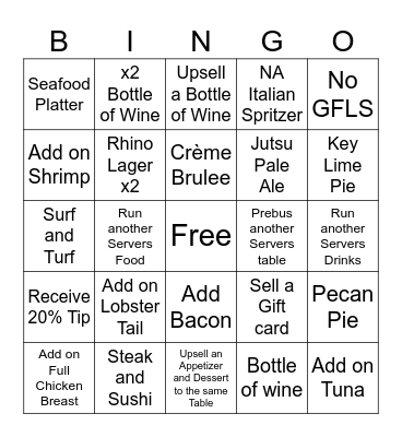 Server BINGO Card