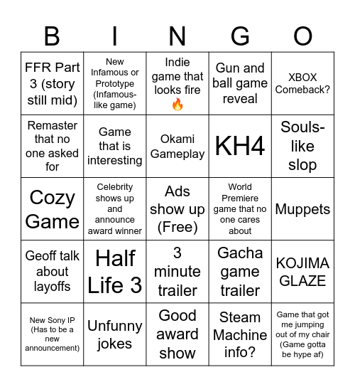 Ad Awards 2025 Bingo Card