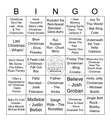 CHRISTMAS MUSIC Bingo Card