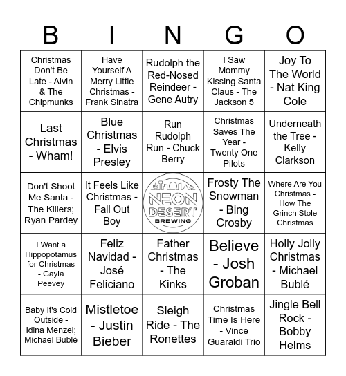 CHRISTMAS MUSIC Bingo Card