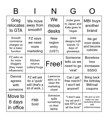 Marketing 2026 Bingo Card