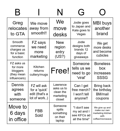 Marketing 2026 Bingo Card
