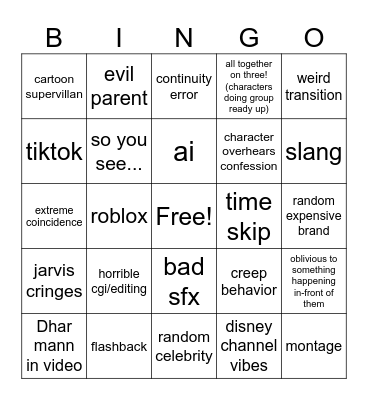 dharmann bingo modern V1 Bingo Card