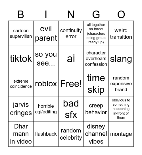 dharmann bingo modern V1 Bingo Card