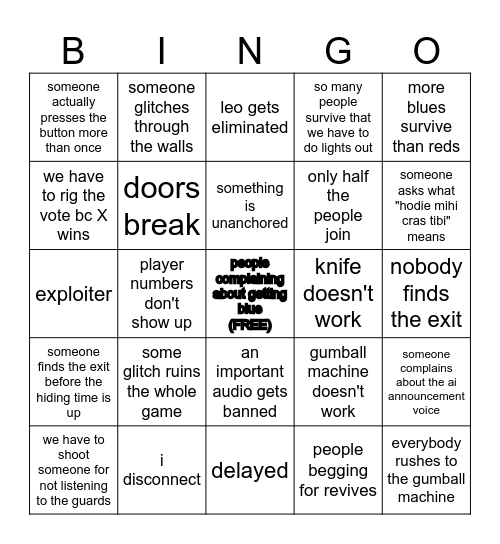 hide and seek bingo Card