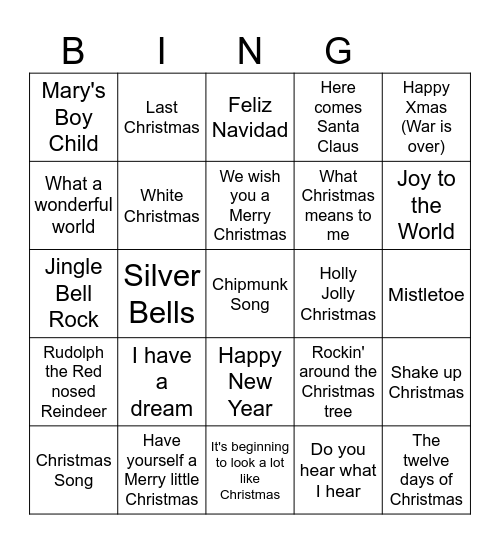 NRS CHRISTMAS BINGO Card
