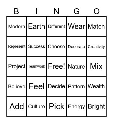 Color Bingo Card