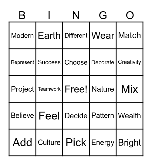 Color Bingo Card