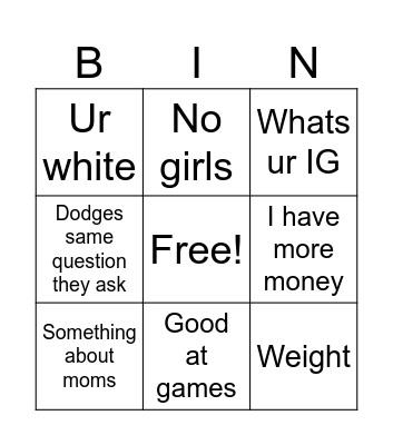 Black board Bingo Card