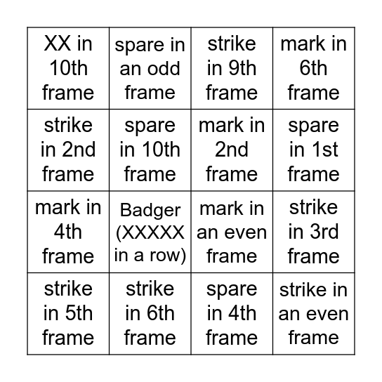 NICE LIST Bingo Card