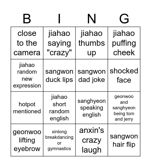 ALD1 Bingo Card