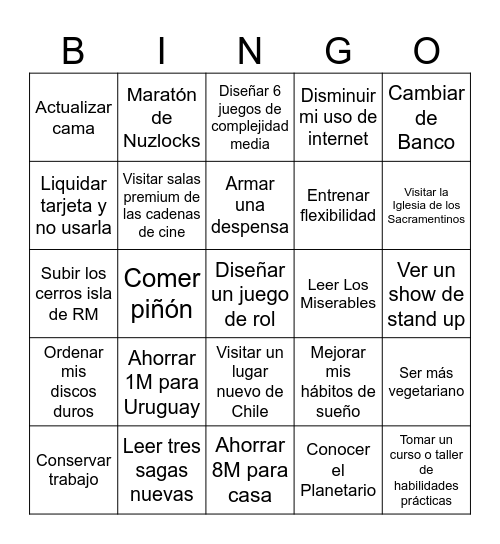 2026 Bingo Card