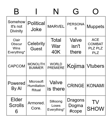 Royal TGA Bingo 2025 Bingo Card