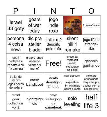 The Game Awards Bingo Card