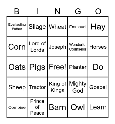 Christmas Party Bingo Card