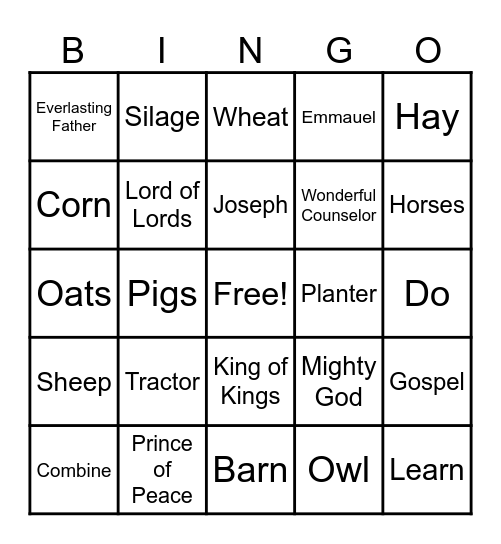 Christmas Party Bingo Card