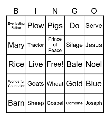 Ag BINGO Card