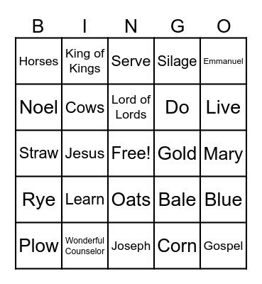 FFA Fun BINGO Card