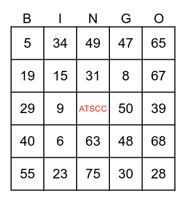 AVIVA TASMAN Bingo Card