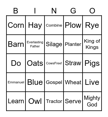 BINGO FFA FUN Bingo Card