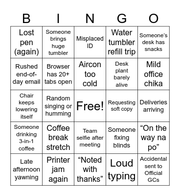 OFFICE BINGO 2025 Bingo Card