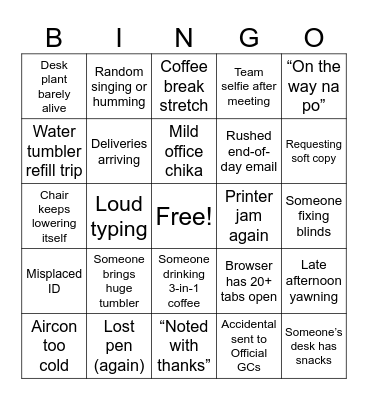 OFFICE BINGO 2025 Bingo Card