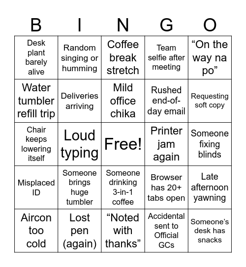 OFFICE BINGO 2025 Bingo Card